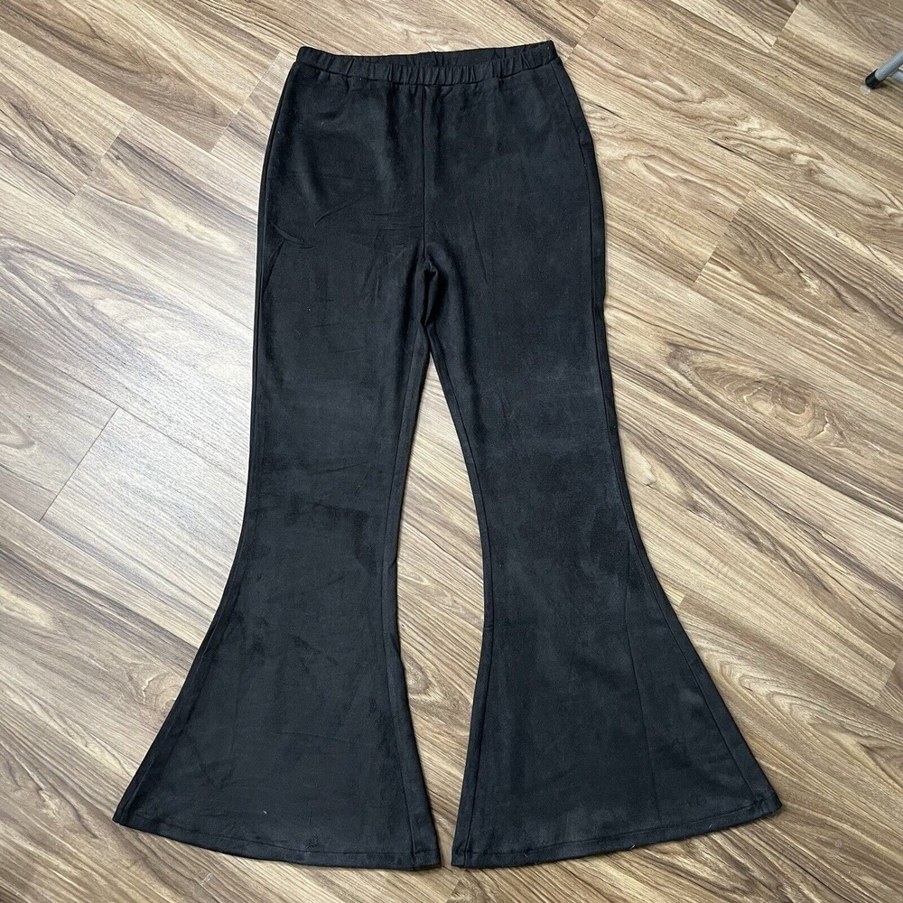 MinkPink Size M Truth Potion Flare Black Pants High Rise Boho Festival Grunge - Picture 3 of 11